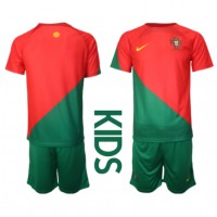 Portugal Replika babykläder Hemmaställ Barn VM 2022 Kortärmad (+ korta byxor)